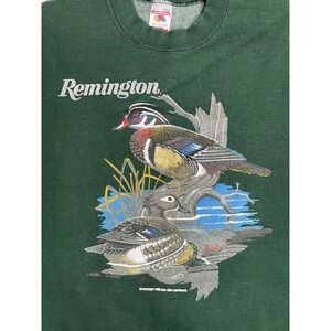 Vintage 1993 Remington Wood Duck Sweatshirt Fruit of the Loom Green Large USA